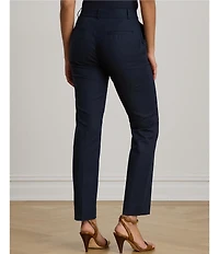 Lauren Ralph Lauren Stretch Cotton High Rise Straight Leg Ankle Pants