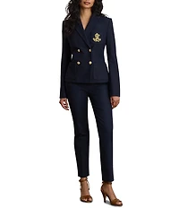 Lauren Ralph Lauren Stretch Cotton High Rise Straight Leg Ankle Pants