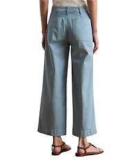 Lauren Ralph Lauren Stretch Cotton High Rise Wide Leg Cropped Pants