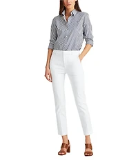 Lauren Ralph Lauren Stretch-Cotton Mid-Rise Skinny Leg Ankle Length Pants
