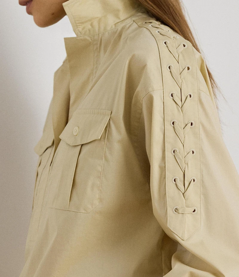 Lauren Ralph Lauren Stretch Cotton Spread Collar Long Sleeve Shirt