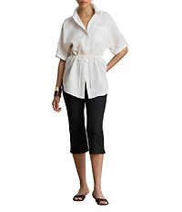 Lauren Ralph Lauren Stretch Cotton Straight Leg Cropped Pants