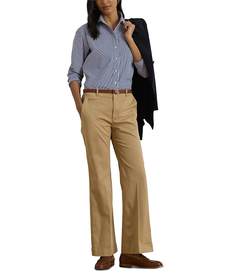 Lauren Ralph Lauren Stretch Cotton Straight Leg Pants