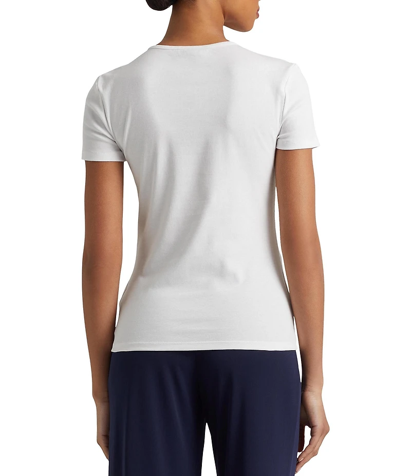 Lauren Ralph Lauren Short Sleeve Round Neck Stretch Cotton T-Shirt