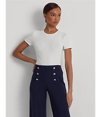Lauren Ralph Lauren Short Sleeve Round Neck Stretch Cotton T-Shirt