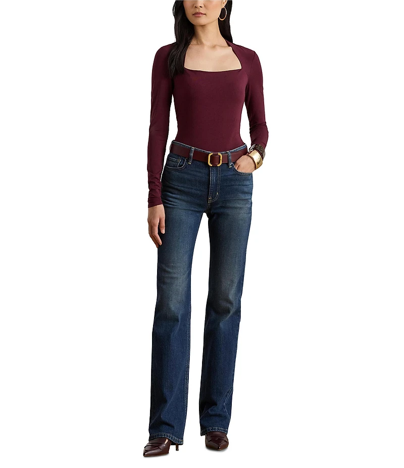 Lauren Ralph Lauren Stretch Denim High Rise Ankle Length Jeans