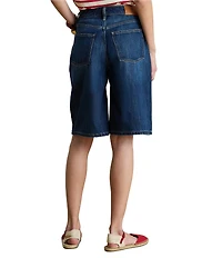 Lauren Ralph Lauren Stretch Denim High Rise Bermuda Shorts