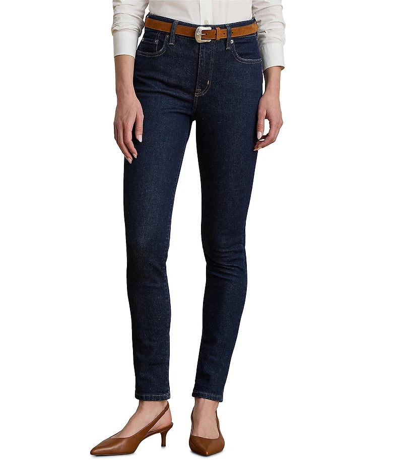 Lauren Ralph Lauren Stretch Denim High Rise Skinny Leg Ankle Jeans