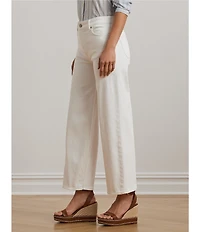 Lauren Ralph Lauren Stretch Denim High Rise Wide Leg Cropped Jeans