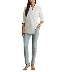 Lauren Ralph Lauren Stretch Denim Mid Rise Straight Leg Ankle Jeans