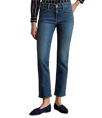 Lauren Ralph Lauren Stretch Denim Mid Rise Straight Leg Ankle Length Jeans
