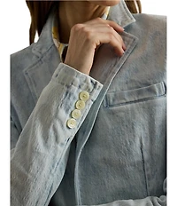 Lauren Ralph Lauren Stretch Denim Notch Lapel Long Sleeve Sport Blazer