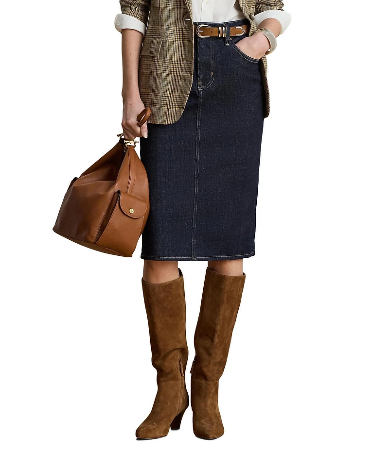 Lauren Ralph Lauren Stretch Denim Pencil Skirt