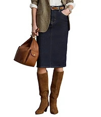 Lauren Ralph Lauren Stretch Denim Pencil Skirt