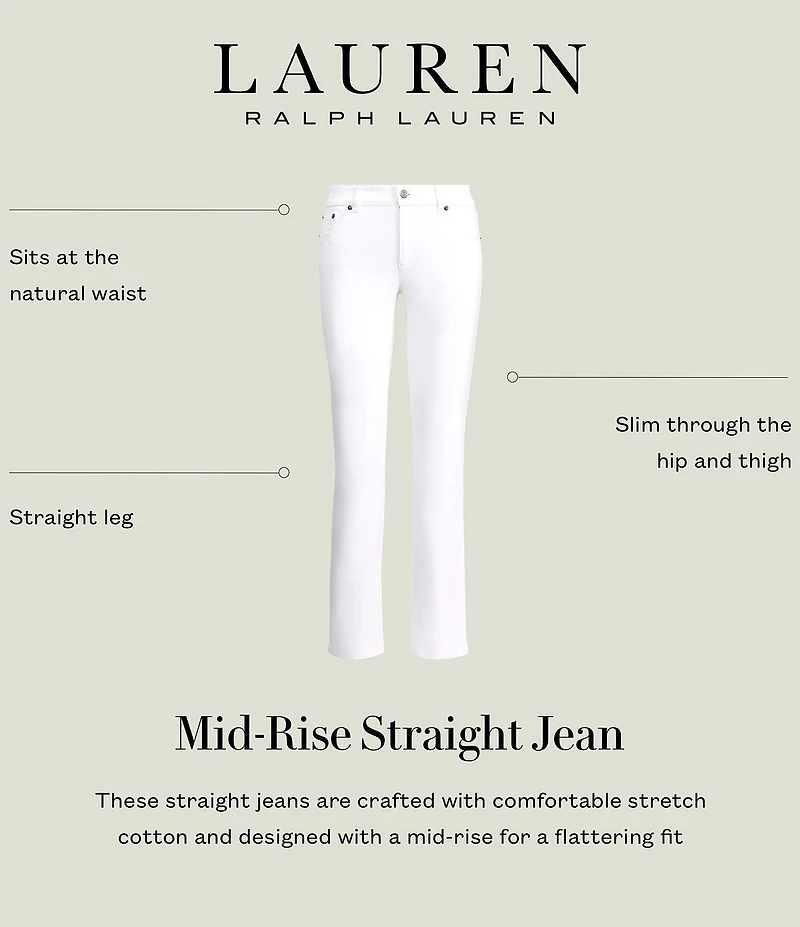 Lauren Ralph Lauren Premier Shape Memory Stretch Denim Straight Leg Ankle Jeans