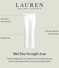 Lauren Ralph Lauren Premier Shape Memory Stretch Denim Straight Leg Ankle Jeans