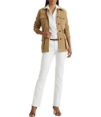 Lauren Ralph Lauren Premier Shape Memory Stretch Denim Straight Leg Ankle Jeans