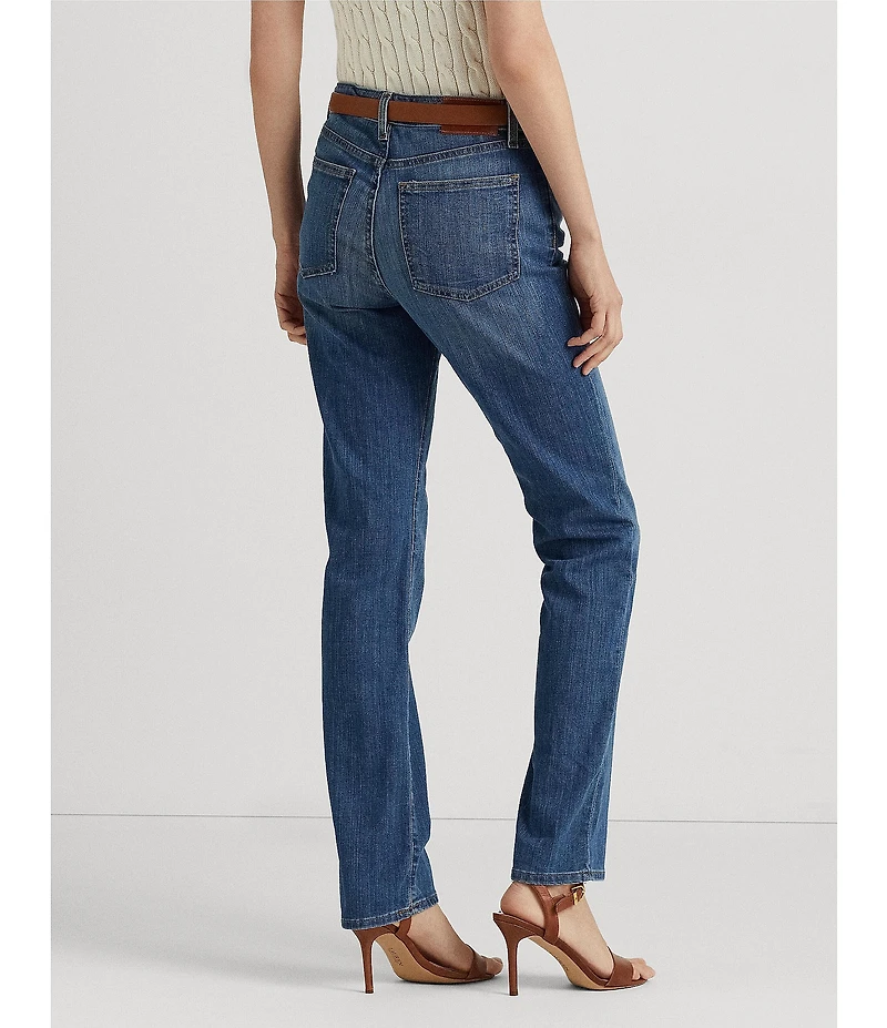 Lauren Ralph Lauren Premier Shape Memory Stretch Denim Straight Leg Ankle Jeans