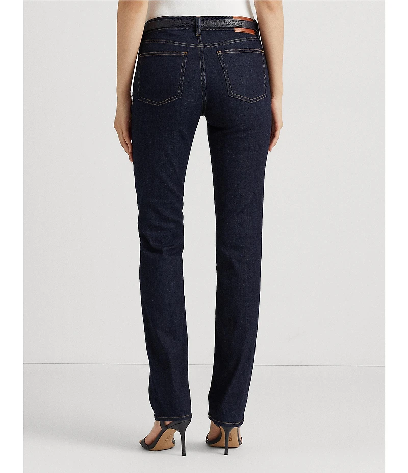 Lauren Ralph Lauren Premier Shape Memory Stretch Denim Straight Leg Ankle Jeans