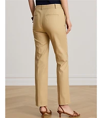 Lauren Ralph Lauren Stretch Double Cotton High Rise Straight Leg Slim Fit Pants