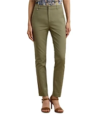 Lauren Ralph Lauren Stretch Flat Front Mid Rise Straight Ankle Pants
