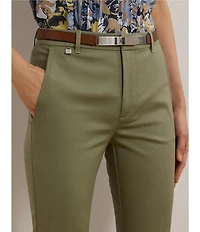Lauren Ralph Lauren Stretch Flat Front Mid Rise Straight Ankle Pants