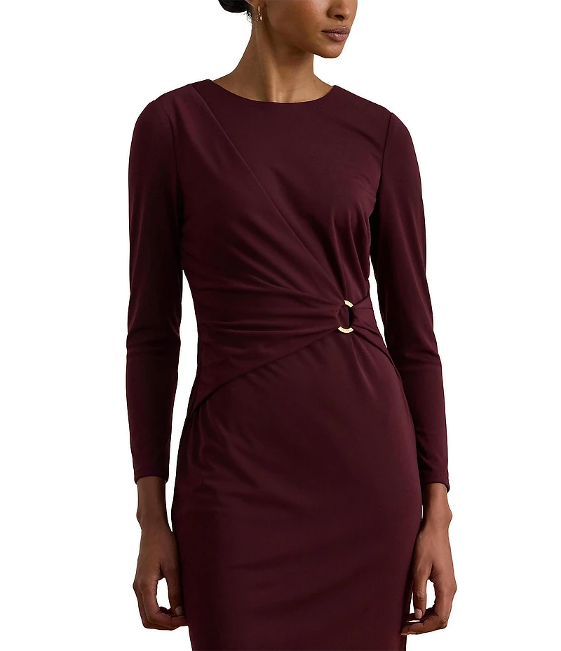 Lauren Ralph Lauren Stretch Jersey Round Neck 3/4 Sleeve Sheath Dress