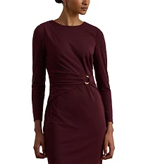 Lauren Ralph Lauren Stretch Jersey Round Neck 3/4 Sleeve Sheath Dress