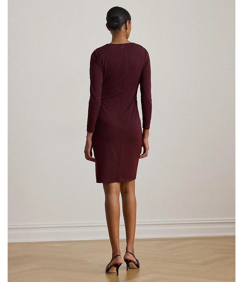 Lauren Ralph Lauren Stretch Jersey Round Neck 3/4 Sleeve Sheath Dress
