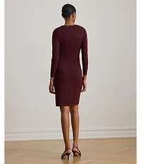 Lauren Ralph Lauren Stretch Jersey Round Neck 3/4 Sleeve Sheath Dress