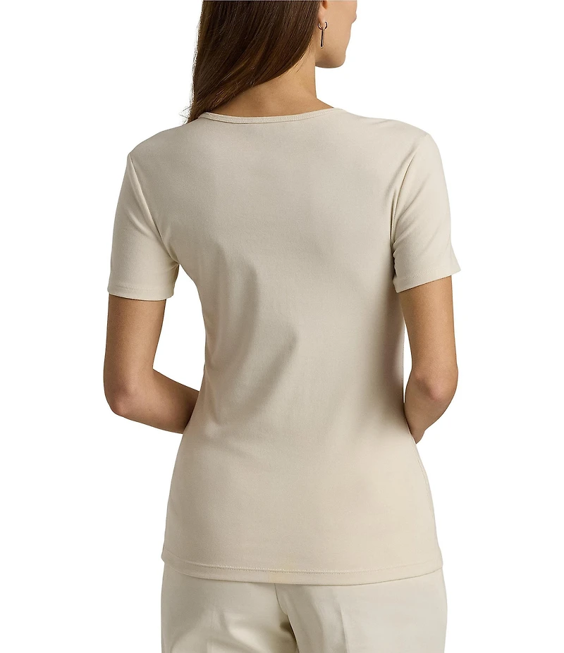 Lauren Ralph Lauren Stretch Knit Crew Neck Short Sleeve Tee