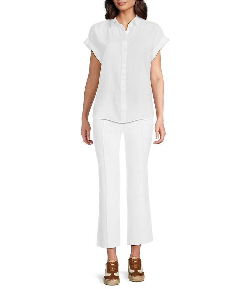 Lauren Ralph Lauren Stretch Knit Twill Mid Rise Flare Leg Pants