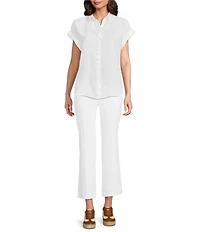 Lauren Ralph Lauren Stretch Knit Twill Mid Rise Flare Leg Pants