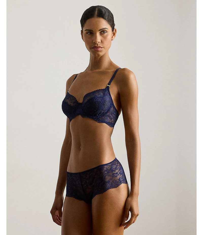 Lauren Ralph Lauren Stretch Lace Moderate Coverage Cheeky Hipster Panty