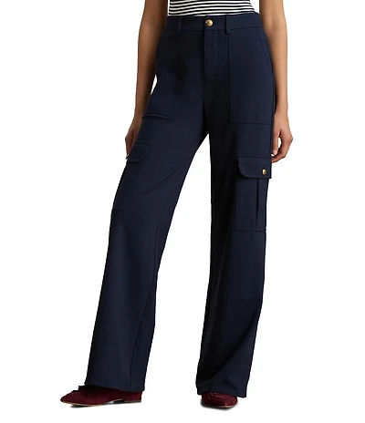 Lauren Ralph Lauren Stretch Ponte Wide-Leg Cargo Pants