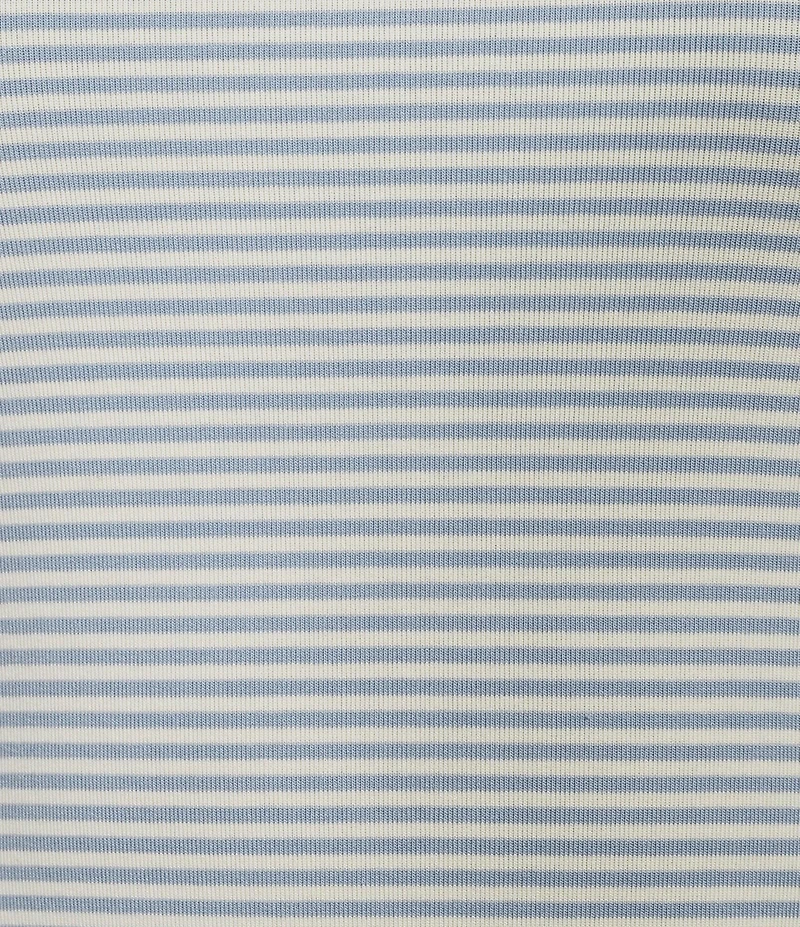 Lauren Ralph Lauren Stretch Stripe Ribbed Knit Stripe Crew Neck Short Sleeve Tee Shirt