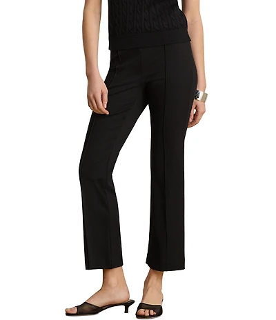 Lauren Ralph Lauren Stretch Twill Mid Rise Wide Leg Ankle Length Pants