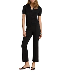 Lauren Ralph Lauren Stretch Twill Mid Rise Wide Leg Ankle Length Pants