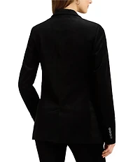Lauren Ralph Lauren Stretch Velvet Notch Lapel Long Sleeve Blazer