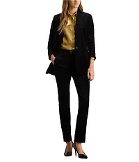 Lauren Ralph Lauren Stretch Velvet Notch Lapel Long Sleeve Blazer