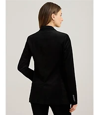 Lauren Ralph Lauren Stretch Velvet Notch Lapel Long Sleeve Blazer