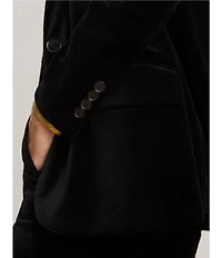 Lauren Ralph Lauren Stretch Velvet Notch Lapel Long Sleeve Blazer
