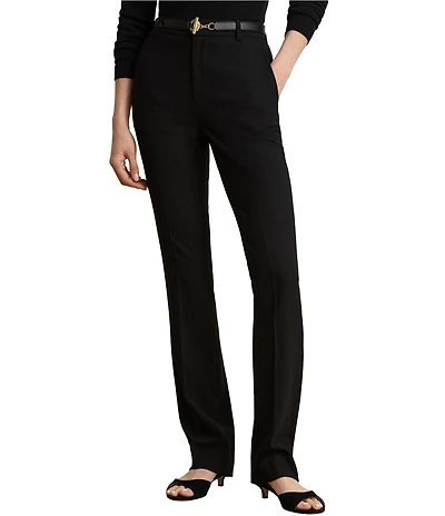 Lauren Ralph Lauren Stretch Wool Crepe High Rise Straight Leg Pants
