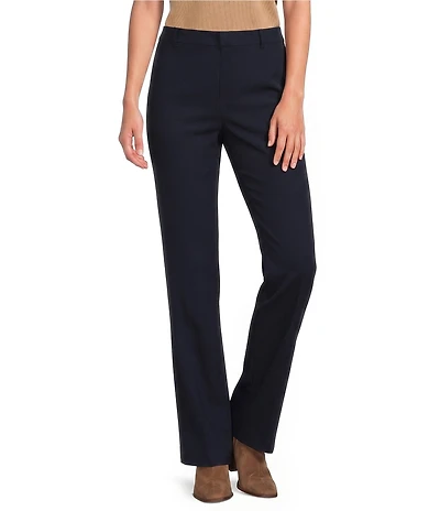 Lauren Ralph Lauren Stretch Wool Crepe Straight Leg Full Length Pants