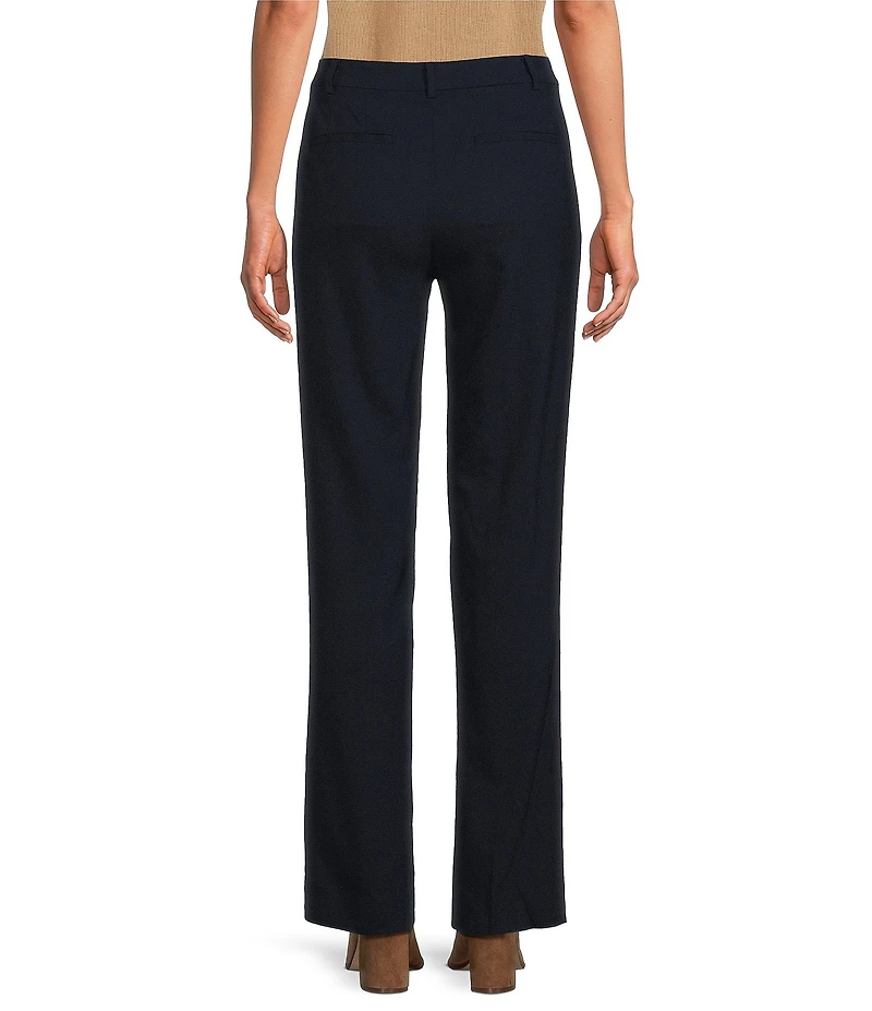 Lauren Ralph Lauren Stretch Wool Crepe Straight Leg Full Length Pants
