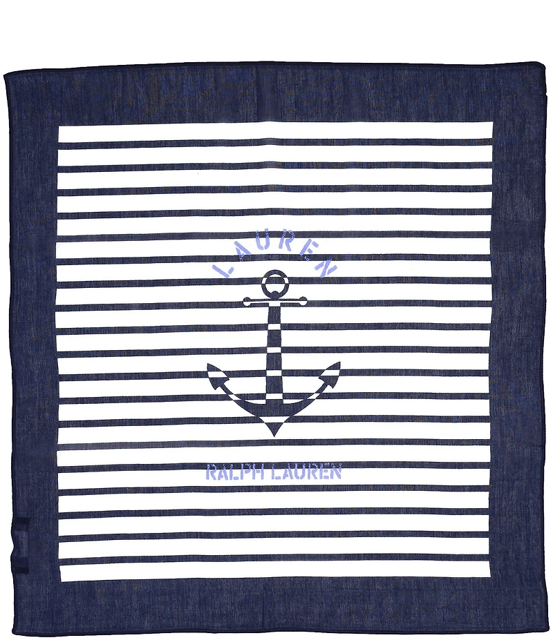 Lauren Ralph Lauren Stripe Anchor Square Scarf