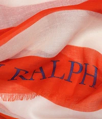 Lauren Ralph Lauren Stripe With Logo Scarf Wrap