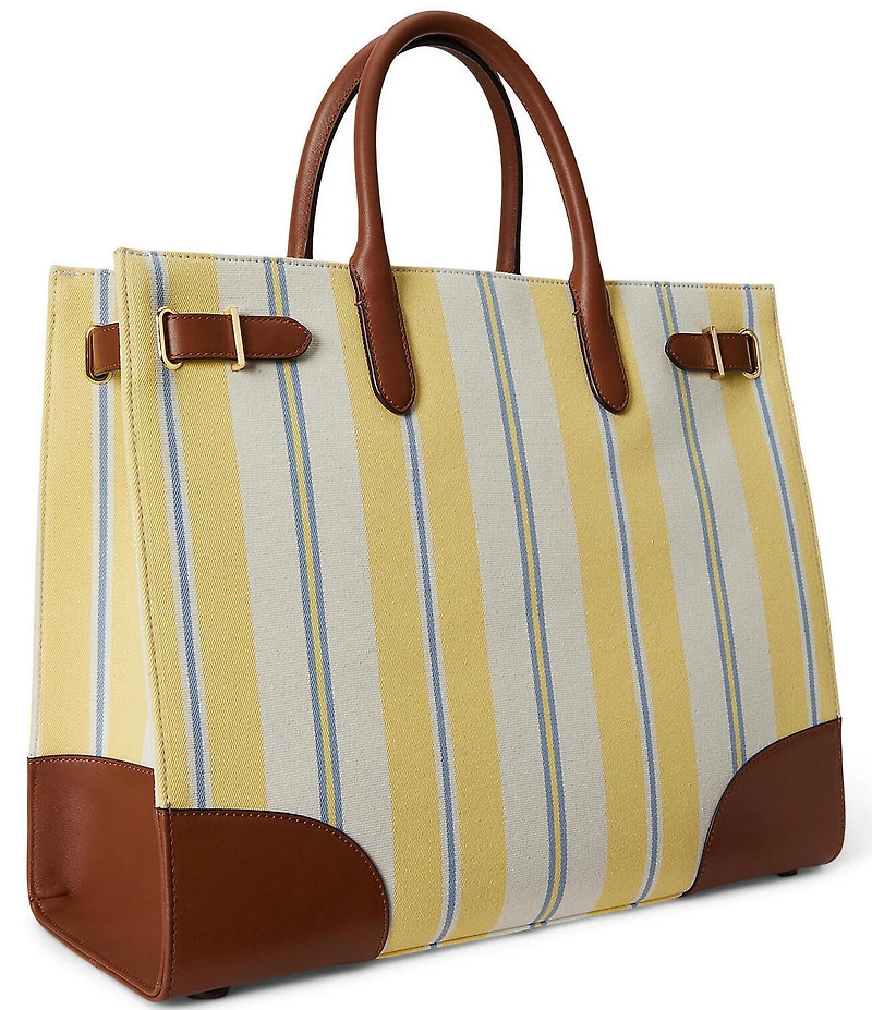 Lauren Ralph Lauren Striped Canvas Extra-Large Devyn Tote Bag