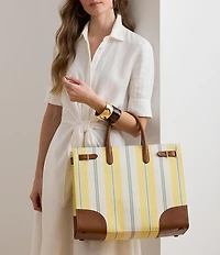 Lauren Ralph Lauren Striped Canvas Extra-Large Devyn Tote Bag