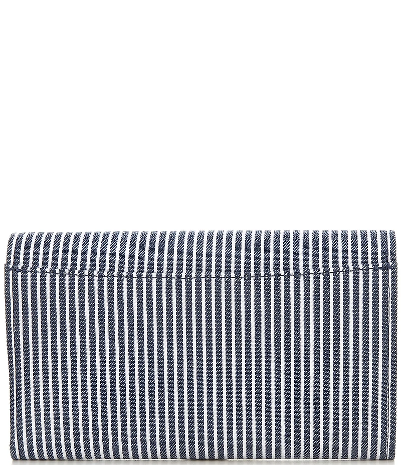 Lauren Ralph Lauren Adair Striped Canvas Medium Wallet Crossbody Bag